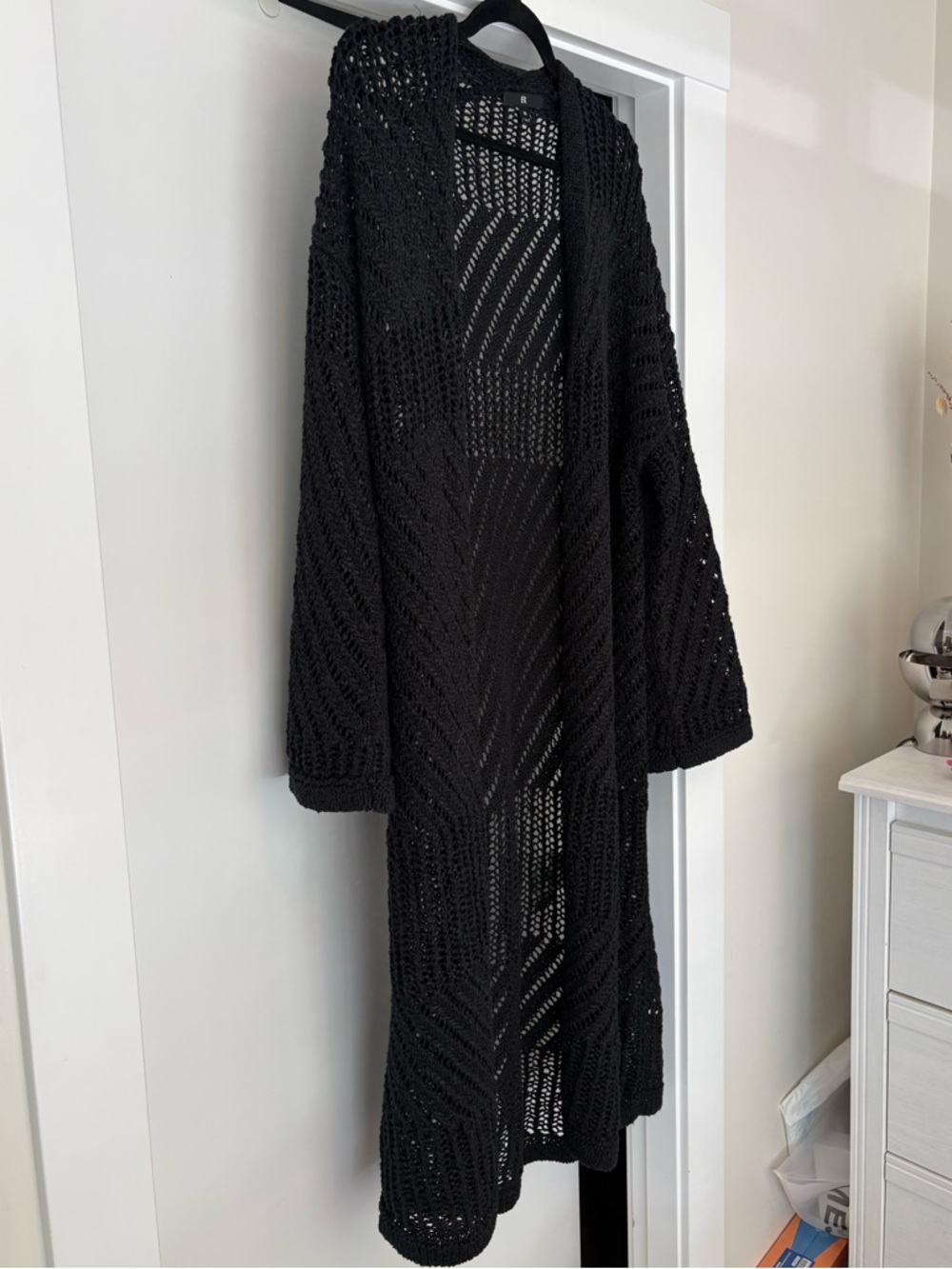 Banana Republic Black Open-Weave Knit Cardigan